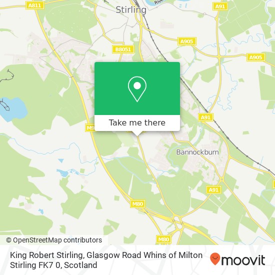 King Robert Stirling, Glasgow Road Whins of Milton Stirling FK7 0 map