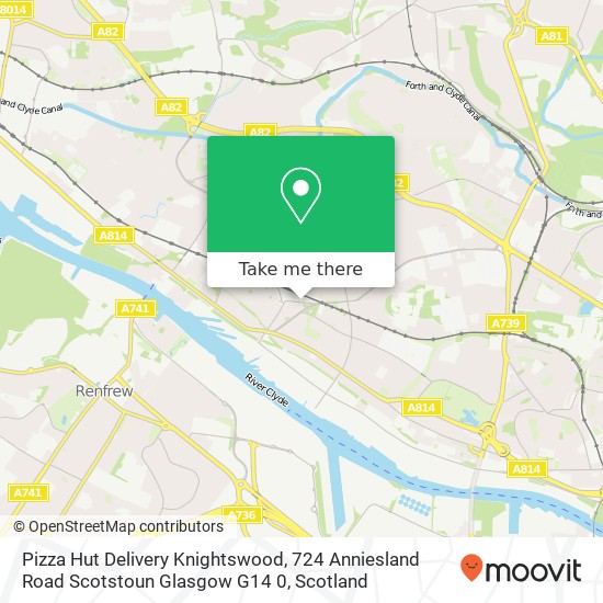 Pizza Hut Delivery Knightswood, 724 Anniesland Road Scotstoun Glasgow G14 0 map