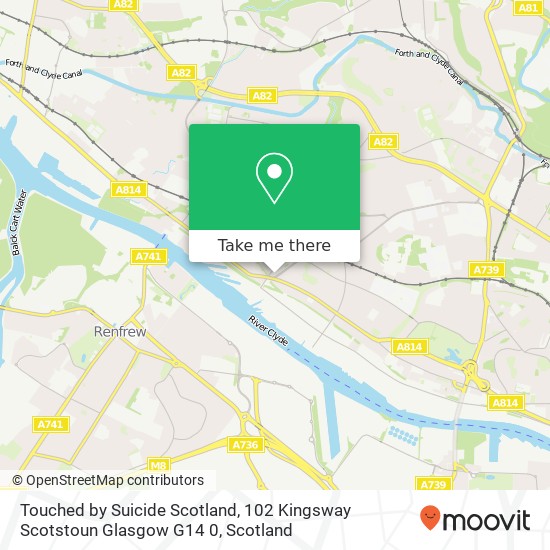 Touched by Suicide Scotland, 102 Kingsway Scotstoun Glasgow G14 0 map