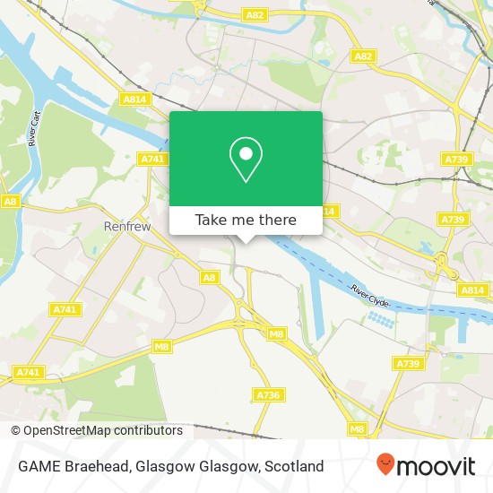 GAME Braehead, Glasgow Glasgow map