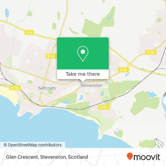 Glen Crescent, Stevenston map