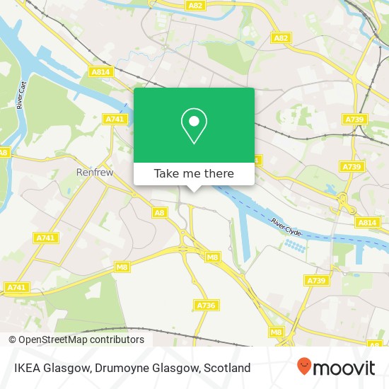 IKEA Glasgow, Drumoyne Glasgow map