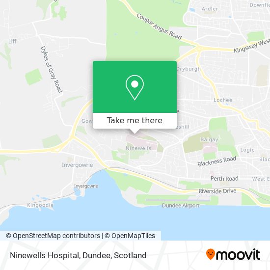 Ninewells Hospital, Dundee map