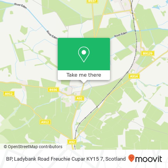 BP, Ladybank Road Freuchie Cupar KY15 7 map