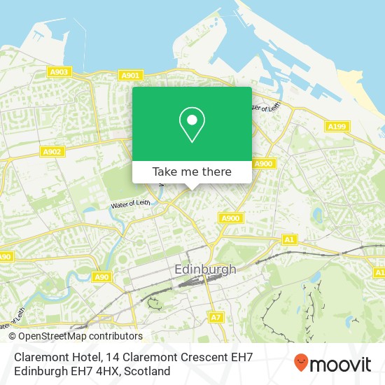 Claremont Hotel, 14 Claremont Crescent EH7 Edinburgh EH7 4HX map