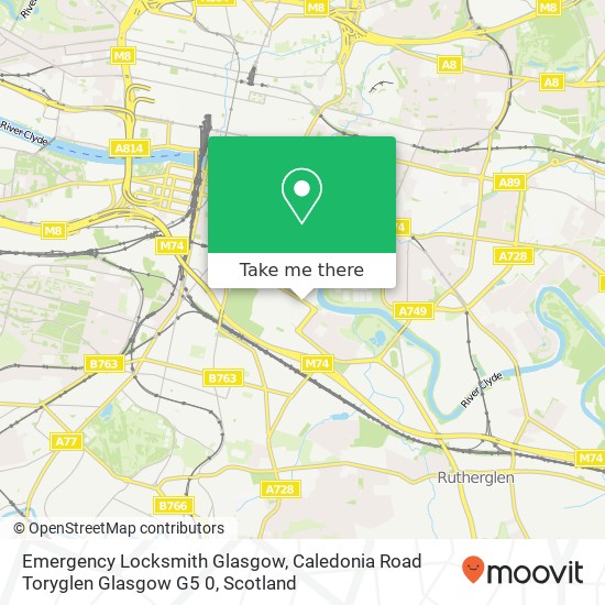 Emergency Locksmith Glasgow, Caledonia Road Toryglen Glasgow G5 0 map