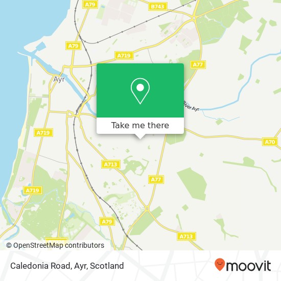 Caledonia Road, Ayr map