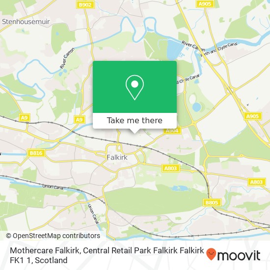 Mothercare Falkirk, Central Retail Park Falkirk Falkirk FK1 1 map