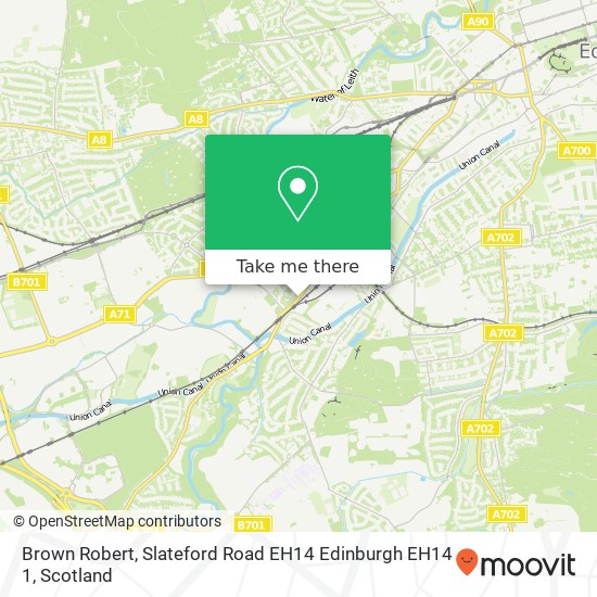 Brown Robert, Slateford Road EH14 Edinburgh EH14 1 map