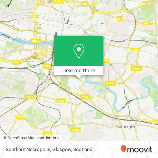 Southern Necropolis, Glasgow map