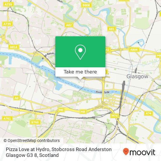 Pizza Love at Hydro, Stobcross Road Anderston Glasgow G3 8 map