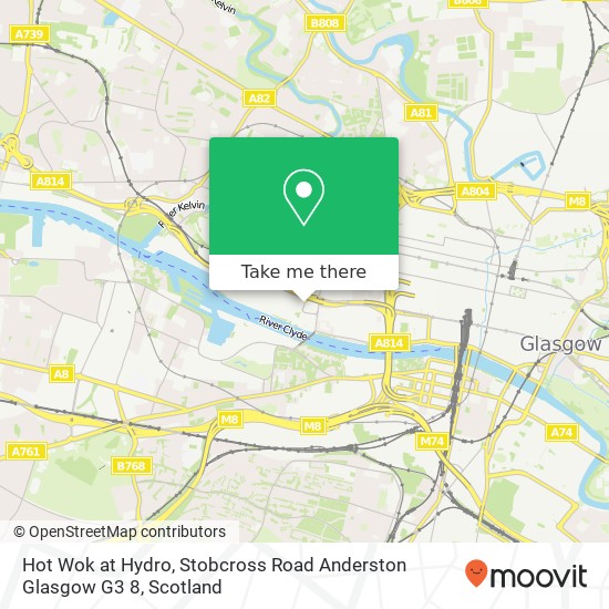 Hot Wok at Hydro, Stobcross Road Anderston Glasgow G3 8 map