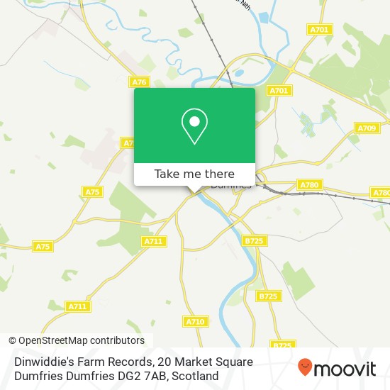 Dinwiddie's Farm Records, 20 Market Square Dumfries Dumfries DG2 7AB map