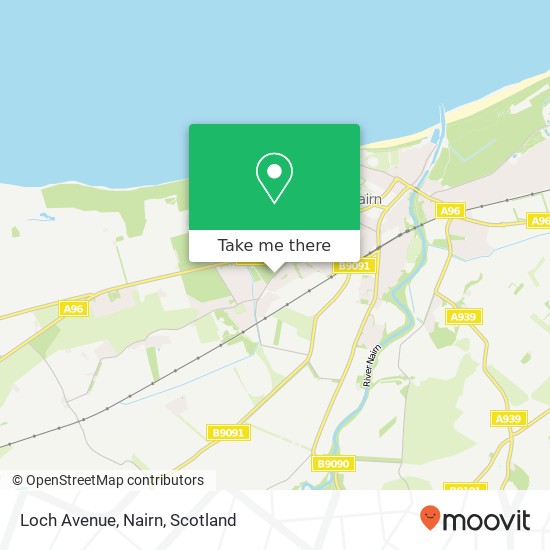 Loch Avenue, Nairn map