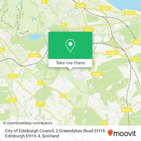 City of Edinburgh Council, 2 Greendykes Road EH16 Edinburgh EH16 4 map