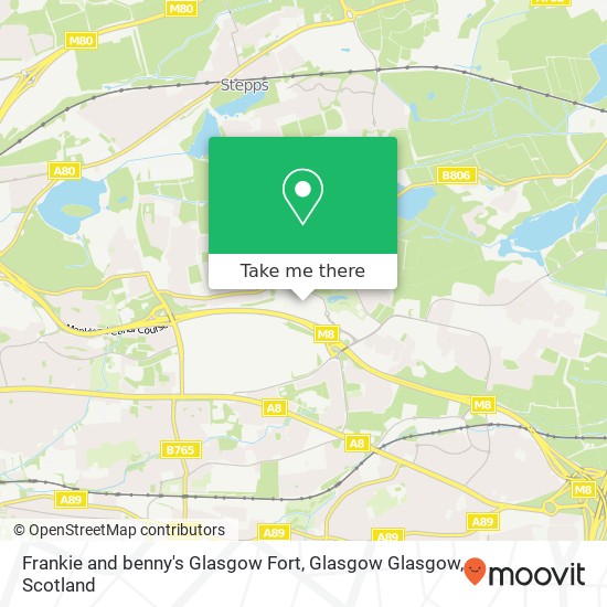 Frankie and benny's Glasgow Fort, Glasgow Glasgow map