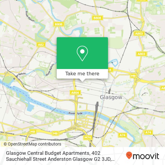 Glasgow Central Budget Apartments, 402 Sauchiehall Street Anderston Glasgow G2 3JD map