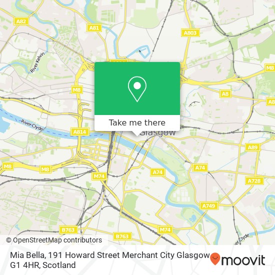 Mia Bella, 191 Howard Street Merchant City Glasgow G1 4HR map