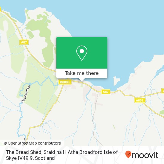 The Bread Shed, Sraid na H Atha Broadford Isle of Skye IV49 9 map
