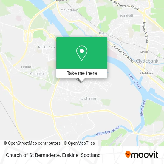 Church of St Bernadette, Erskine map