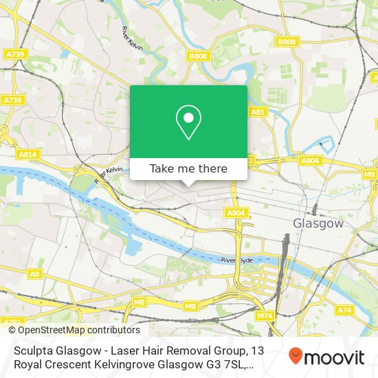 Sculpta Glasgow - Laser Hair Removal Group, 13 Royal Crescent Kelvingrove Glasgow G3 7SL map