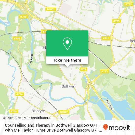 Counselling and Therapy in Bothwell Glasgow G71 with Mel Taylor, Hume Drive Bothwell Glasgow G71 8LN map