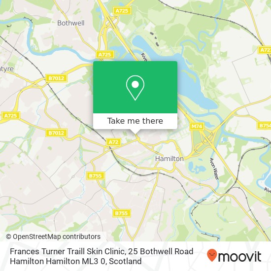 Frances Turner Traill Skin Clinic, 25 Bothwell Road Hamilton Hamilton ML3 0 map