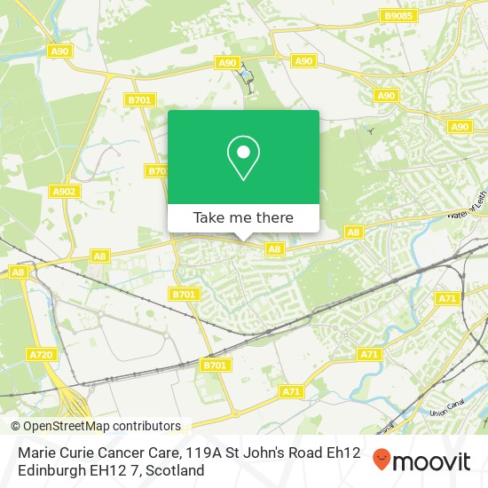 Marie Curie Cancer Care, 119A St John's Road Eh12 Edinburgh EH12 7 map