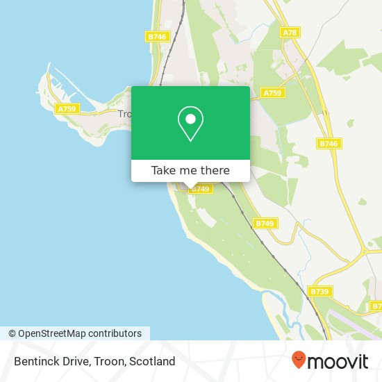 Bentinck Drive, Troon map