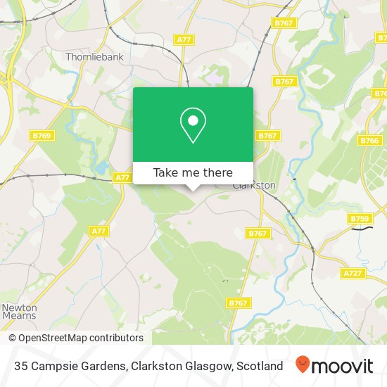 35 Campsie Gardens, Clarkston Glasgow map