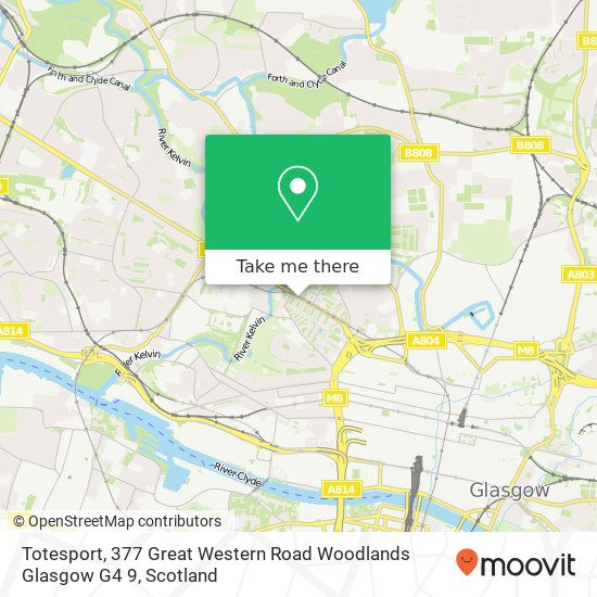 Totesport, 377 Great Western Road Woodlands Glasgow G4 9 map