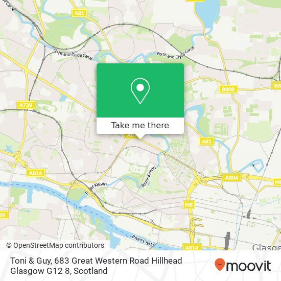 Toni & Guy, 683 Great Western Road Hillhead Glasgow G12 8 map