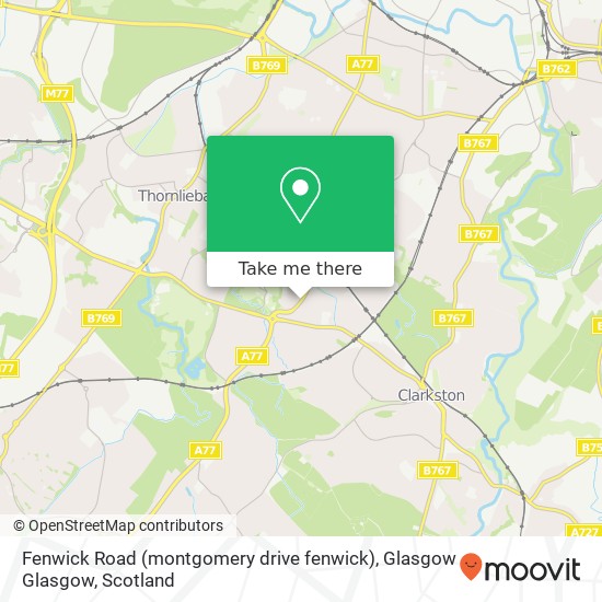 Fenwick Road (montgomery drive fenwick), Glasgow Glasgow map