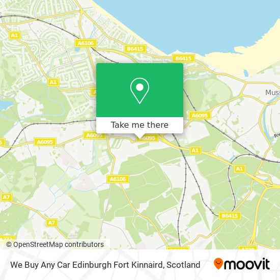 We Buy Any Car Edinburgh Fort Kinnaird map