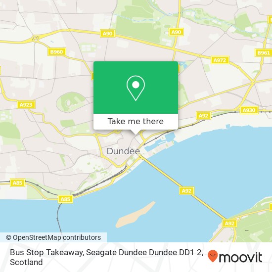 Bus Stop Takeaway, Seagate Dundee Dundee DD1 2 map