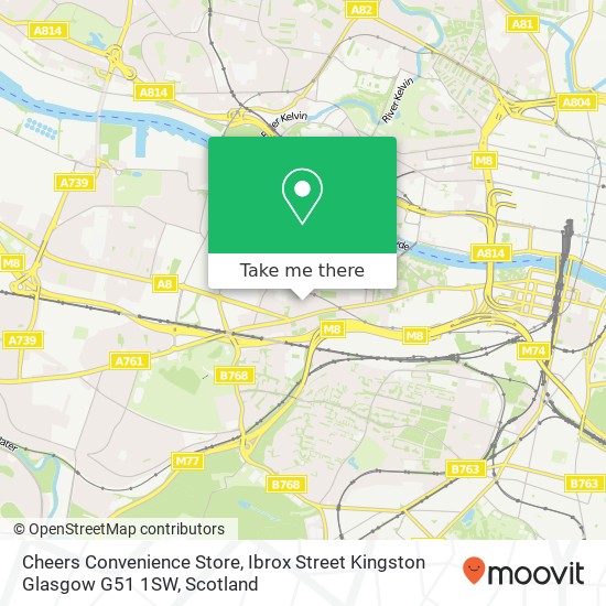 Cheers Convenience Store, Ibrox Street Kingston Glasgow G51 1SW map