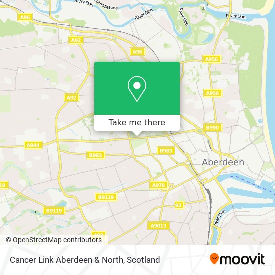 Cancer Link Aberdeen & North map