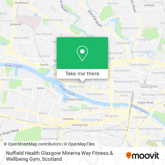 Nuffield Health Glasgow Minerva Way Fitness & Wellbeing Gym map