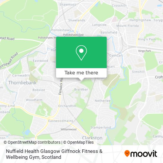 Nuffield Health Glasgow Giffnock Fitness & Wellbeing Gym map