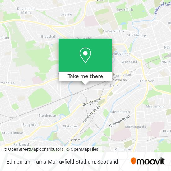 Edinburgh Trams-Murrayfield Stadium map