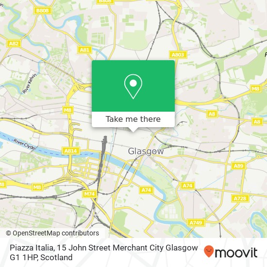 Piazza Italia, 15 John Street Merchant City Glasgow G1 1HP map