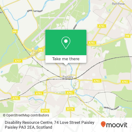 Disability Resource Centre, 74 Love Street Paisley Paisley PA3 2EA map