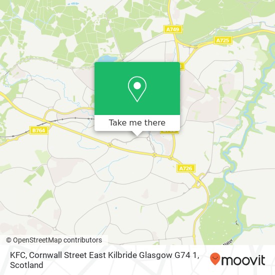 KFC, Cornwall Street East Kilbride Glasgow G74 1 map