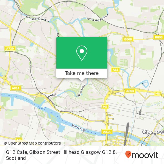 G12 Cafe, Gibson Street Hillhead Glasgow G12 8 map