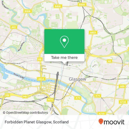 Forbidden Planet Glasgow map