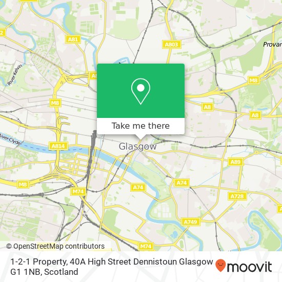 1-2-1 Property, 40A High Street Dennistoun Glasgow G1 1NB map