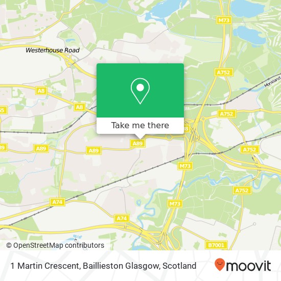 1 Martin Crescent, Baillieston Glasgow map