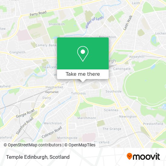 Temple Edinburgh map