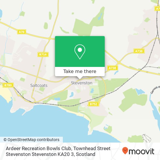 Ardeer Recreation Bowls Club, Townhead Street Stevenston Stevenston KA20 3 map