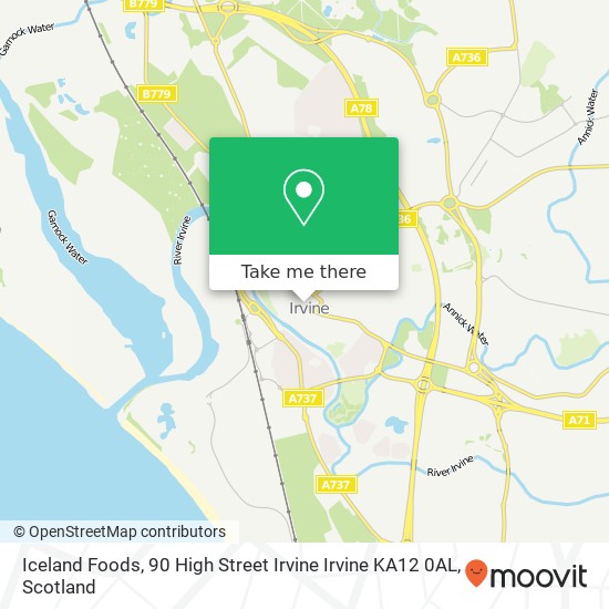 Iceland Foods, 90 High Street Irvine Irvine KA12 0AL map
